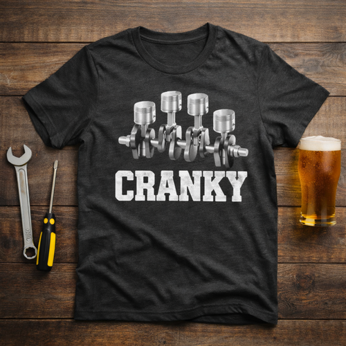 Cranky Engine T-Shirt | Funny Mechanic Shirt | Car Guy Graphic Tee | Garage Humor Shirt | Automotive Apparel